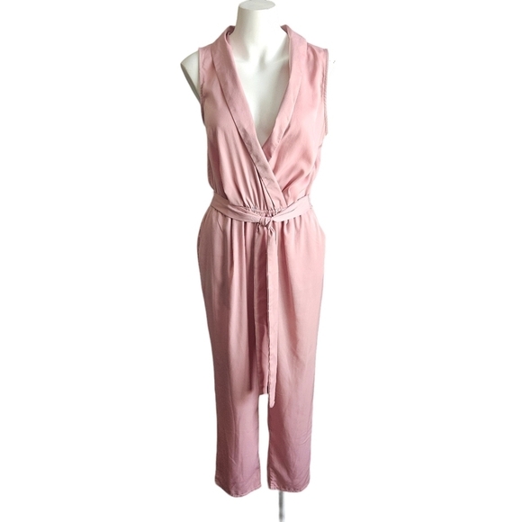Lulus Love Like That Mauve Satin Sleeveless Jumpsuit Sz Small NWT - Picture 1 of 14